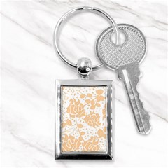 Floral Wallpaper Peach Key Chains (rectangle)  by ImpressiveMoments