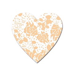 Floral Wallpaper Peach Heart Magnet by ImpressiveMoments