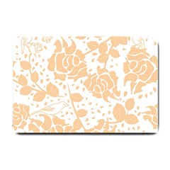 Floral Wallpaper Peach Small Doormat  by ImpressiveMoments