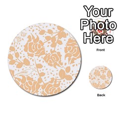 Floral Wallpaper Peach Multi-purpose Cards (round)  by ImpressiveMoments