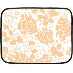 Floral Wallpaper Peach Double Sided Fleece Blanket (mini)  by ImpressiveMoments