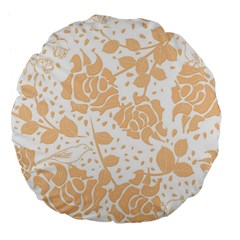 Floral Wallpaper Peach Large 18  Premium Flano Round Cushions by ImpressiveMoments