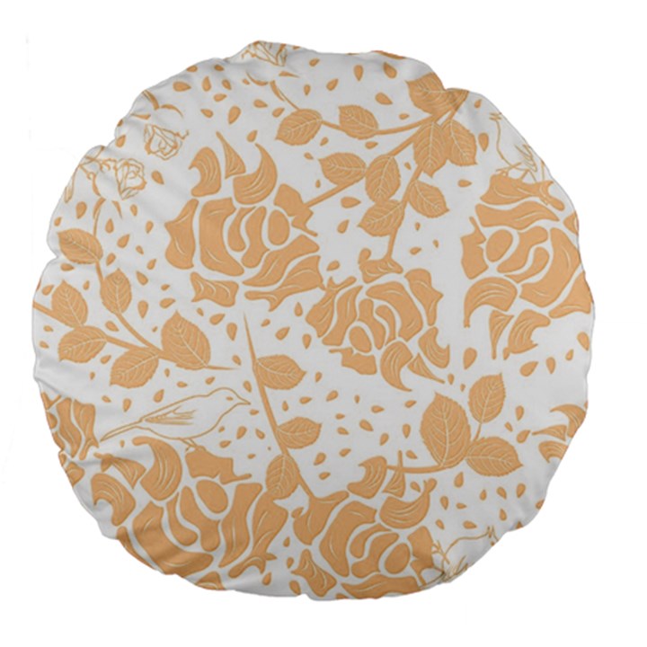 Floral Wallpaper Peach Large 18  Premium Flano Round Cushions