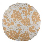 Floral Wallpaper Peach Large 18  Premium Flano Round Cushions Back