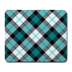 Smart Plaid Teal Large Mousepads by ImpressiveMoments