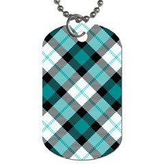 Smart Plaid Teal Dog Tag (one Side) by ImpressiveMoments