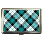 Smart Plaid Teal Cigarette Money Cases Front