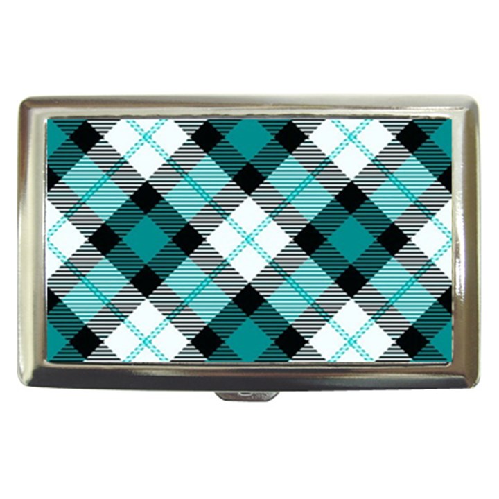 Smart Plaid Teal Cigarette Money Cases