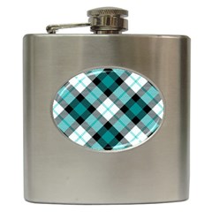 Smart Plaid Teal Hip Flask (6 Oz) by ImpressiveMoments