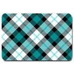 Smart Plaid Teal Large Doormat  30 x20  Door Mat