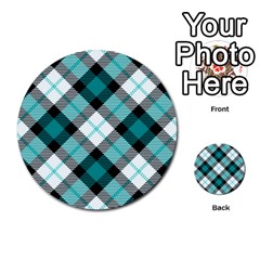 Smart Plaid Teal Multi-purpose Cards (round) 