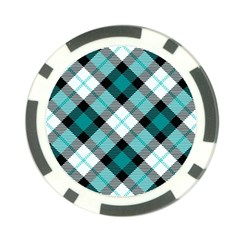 Smart Plaid Teal Poker Chip Card Guards (10 Pack)  by ImpressiveMoments