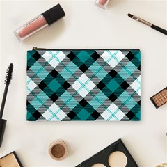 Smart Plaid Teal Cosmetic Bag (medium)  by ImpressiveMoments