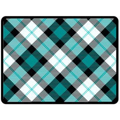 Smart Plaid Teal Fleece Blanket (large) 