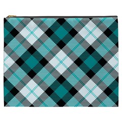 Smart Plaid Teal Cosmetic Bag (xxxl)  by ImpressiveMoments