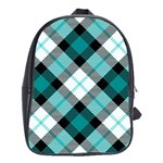 Smart Plaid Teal School Bags (XL)  Front