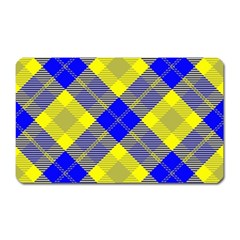 Smart Plaid Blue Yellow Magnet (rectangular) by ImpressiveMoments