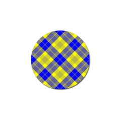 Smart Plaid Blue Yellow Golf Ball Marker (10 Pack) by ImpressiveMoments