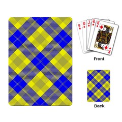 Smart Plaid Blue Yellow Playing Card by ImpressiveMoments