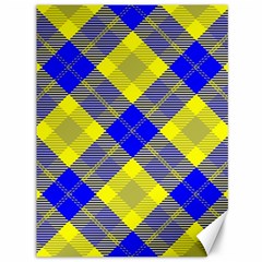 Smart Plaid Blue Yellow Canvas 36  X 48   by ImpressiveMoments