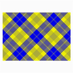 Smart Plaid Blue Yellow Large Glasses Cloth (2-side) by ImpressiveMoments