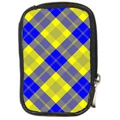 Smart Plaid Blue Yellow Compact Camera Cases by ImpressiveMoments