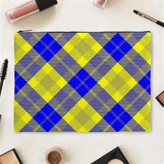 Smart Plaid Blue Yellow Cosmetic Bag (xl) by ImpressiveMoments