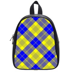 Smart Plaid Blue Yellow School Bags (small)  by ImpressiveMoments