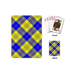 Smart Plaid Blue Yellow Playing Cards (mini)  by ImpressiveMoments