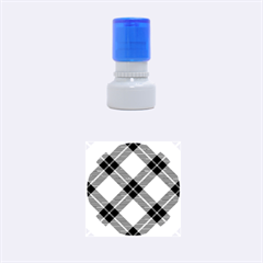 Smart Plaid Blue Yellow Rubber Round Stamps (small) by ImpressiveMoments