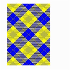 Smart Plaid Blue Yellow Large Garden Flag (two Sides) by ImpressiveMoments