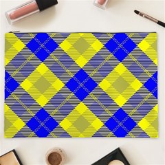 Smart Plaid Blue Yellow Cosmetic Bag (xxl)  by ImpressiveMoments