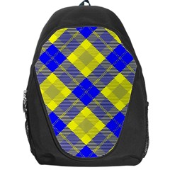 Smart Plaid Blue Yellow Backpack Bag by ImpressiveMoments