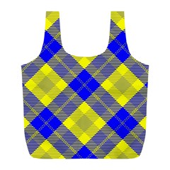 Smart Plaid Blue Yellow Full Print Recycle Bags (l)  by ImpressiveMoments