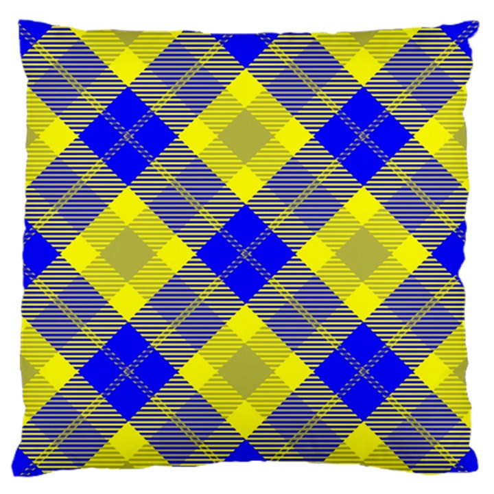 Smart Plaid Blue Yellow Standard Flano Cushion Cases (Two Sides) 