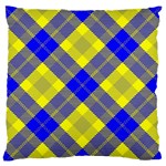 Smart Plaid Blue Yellow Standard Flano Cushion Cases (Two Sides)  Back