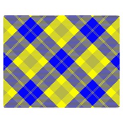 Smart Plaid Blue Yellow Double Sided Flano Blanket (medium)  by ImpressiveMoments