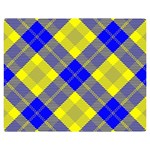 Smart Plaid Blue Yellow Double Sided Flano Blanket (Medium)  60 x50  Blanket Front