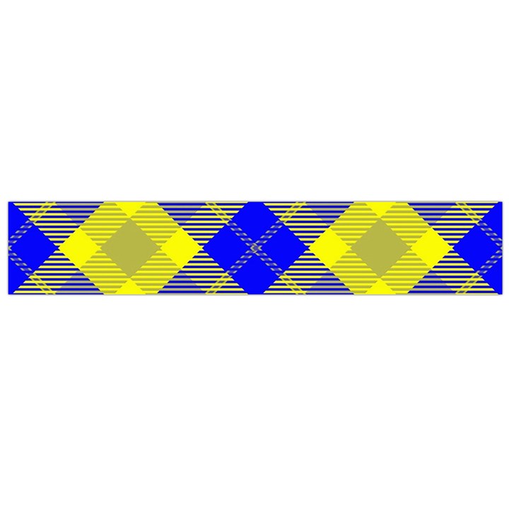 Smart Plaid Blue Yellow Flano Scarf (Large) 