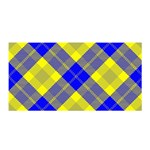 Smart Plaid Blue Yellow Satin Wrap Front