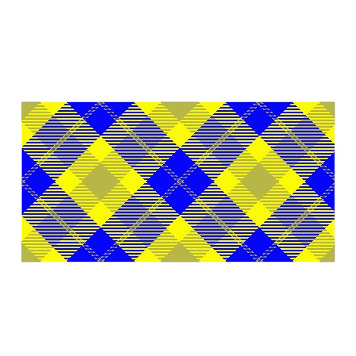 Smart Plaid Blue Yellow Satin Wrap