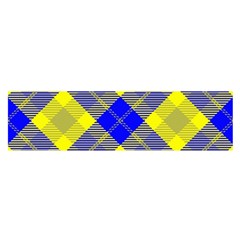 Smart Plaid Blue Yellow Satin Scarf (oblong) by ImpressiveMoments