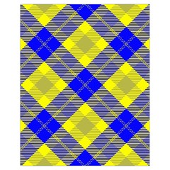 Smart Plaid Blue Yellow Drawstring Bag (small) by ImpressiveMoments