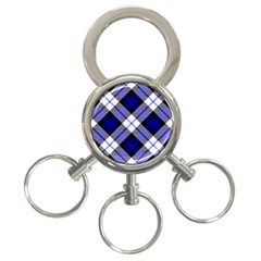 Smart Plaid Blue 3-ring Key Chains by ImpressiveMoments