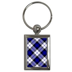 Smart Plaid Blue Key Chains (rectangle)  by ImpressiveMoments