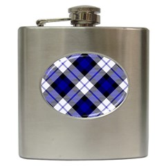 Smart Plaid Blue Hip Flask (6 Oz) by ImpressiveMoments