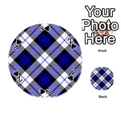 Smart Plaid Blue Playing Cards 54 (round)  by ImpressiveMoments