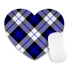 Smart Plaid Blue Heart Mousepads by ImpressiveMoments