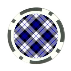 Smart Plaid Blue Poker Chip Card Guards by ImpressiveMoments