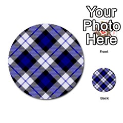 Smart Plaid Blue Multi-purpose Cards (round)  by ImpressiveMoments